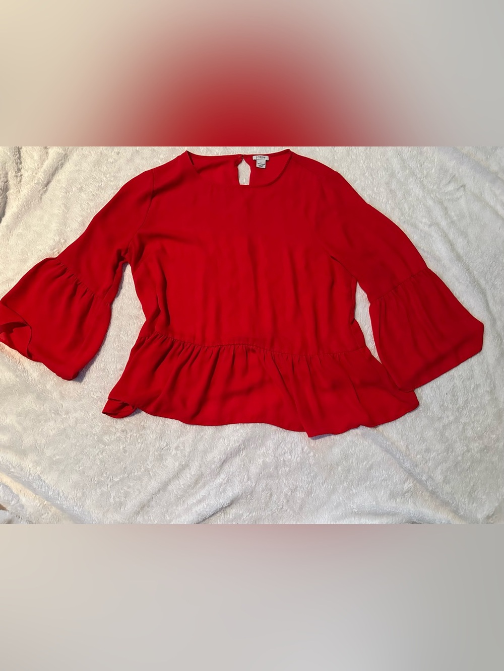 J. CREW Women’s Red Peplum Blouse
Size Large